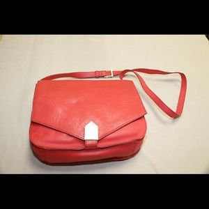 New ALLIBELLE Coral Leather Crossbody Shoulder Bag